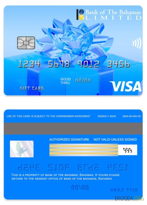 Banque des Bahamas Carte cadeau des Bahamas